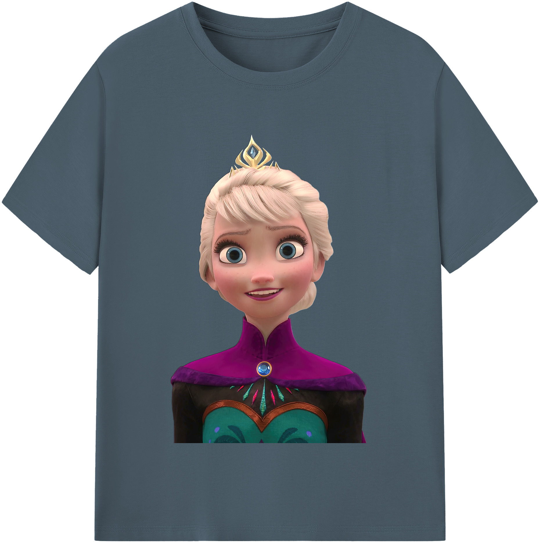（画像用） アナと雪の女王 アンナ エルサ Frozen Anna Elsa 綿100％半袖Tシャツ（フロントプリント）